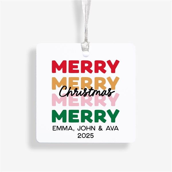 Festive Phrases Personalized Christmas Ornament - 55042