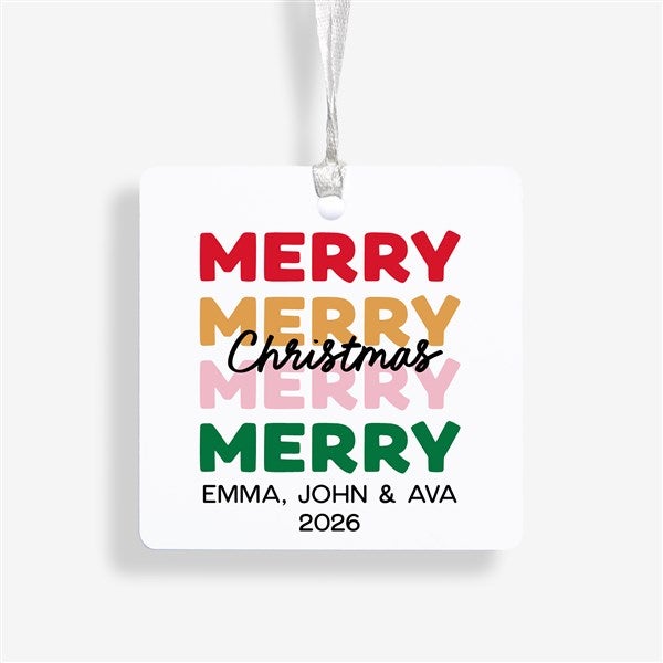 Festive Phrases Personalized Christmas Ornament - 55042