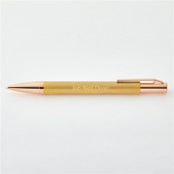 Engraved Reflections Brushed Gold & Rose Gold Ballpoint Pen and Box - 55051