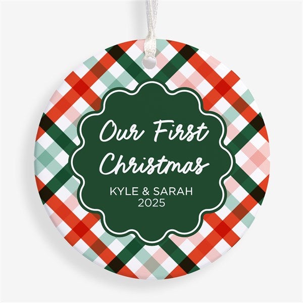 Yuletide Plaid Personalized Ornament - 55052
