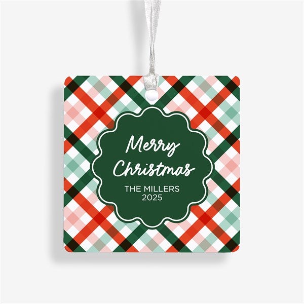 Yuletide Plaid Personalized Ornament - 55052