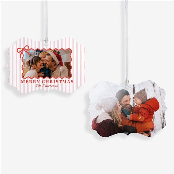 Bowtiful Memories Personalized Photo Metal Ornament  - 55056