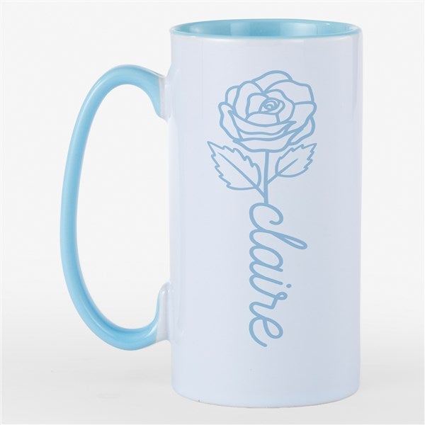 Birth Flower Name Personalized Ceramic Tall Skinny Mug - 55112