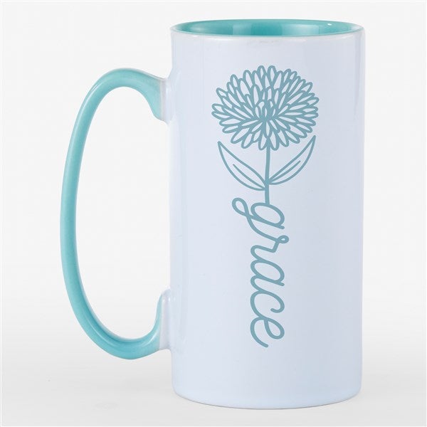 Birth Flower Name Personalized Ceramic Tall Skinny Mug - 55112