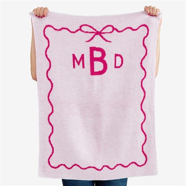 Petite Monogram Knit Blanket - 55143D