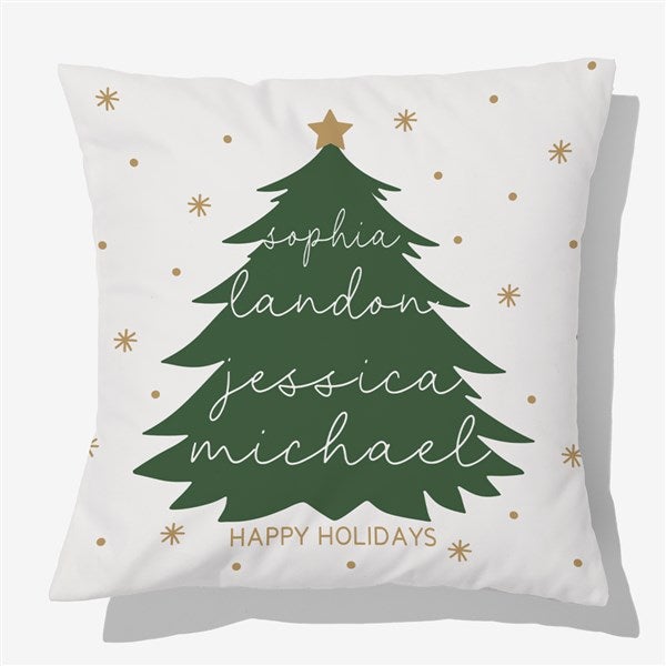 Merry Name Evergreen Personalized Throw Pillow  - 55151