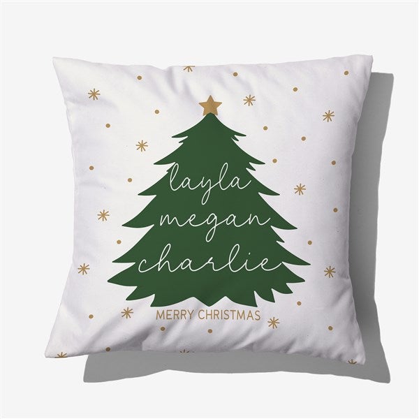 Merry Name Evergreen Personalized Throw Pillow  - 55151