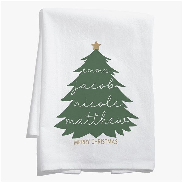 Merry Name Evergreen Personalized Tea Towel  - 55152