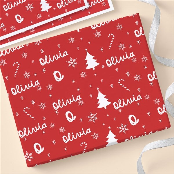 Festive Icons Personalized Christmas Wrapping Paper  - 55154