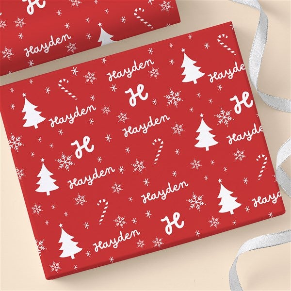 Festive Icons Personalized Christmas Wrapping Paper  - 55154