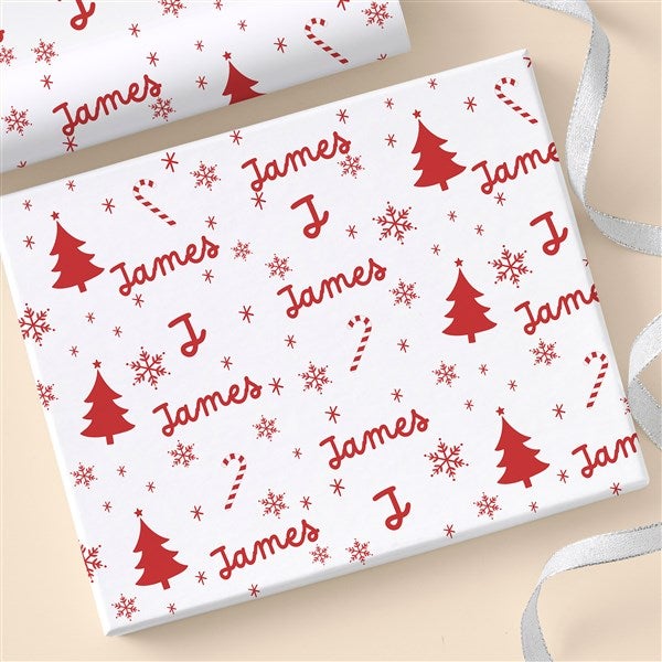 Festive Icons Personalized Christmas Wrapping Paper  - 55154