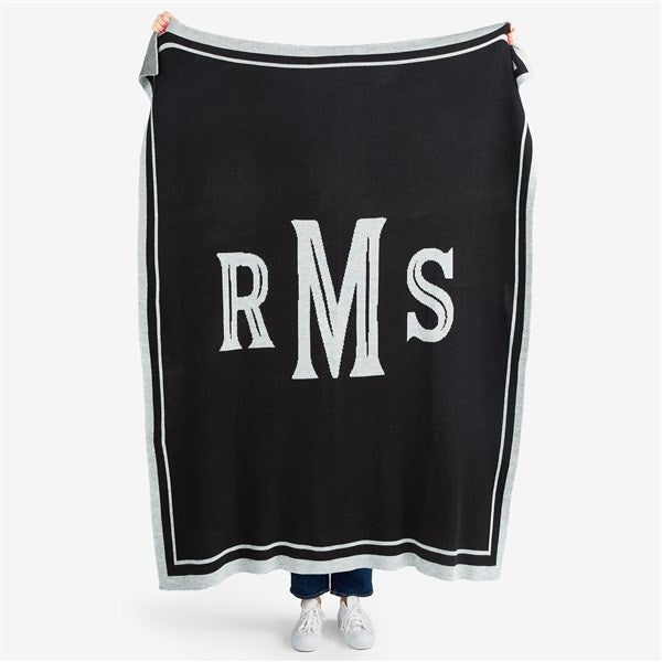 Capstone Monogram 50x60 Knit Blanket - 55161D