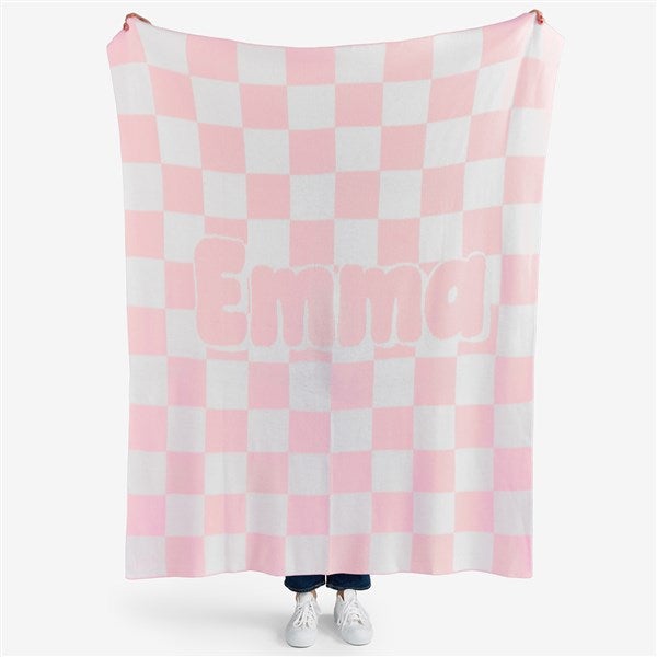 Checkered Retro Personalized 50x60 Knit Blanket - 55164D