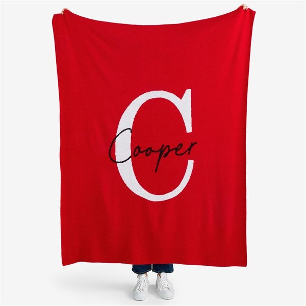 Simple Signature Personalized 50x60 Knit Blanket - 55166D