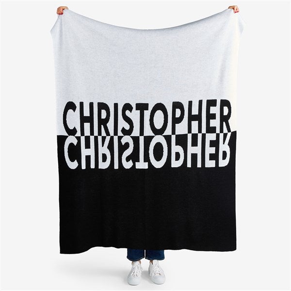 Color Block Echo Personalized 50x60 Knit Blanket - 55167D
