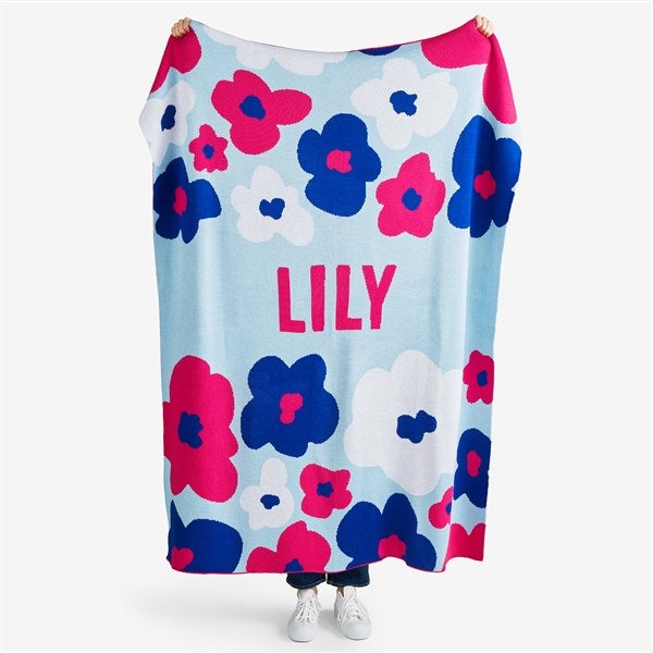 Petal Pop Personalized 50x60 Knit Blanket - 55181D