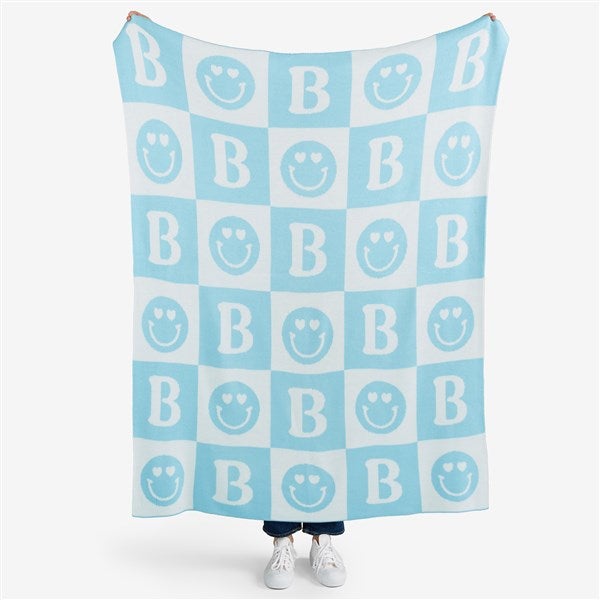 Happy Squares Personalized 50x60 Knit Blanket - 55193D