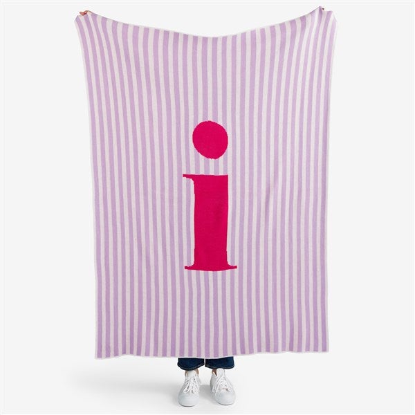 Striped Initial Personalized 50x60 Knit Blanket - 55199D