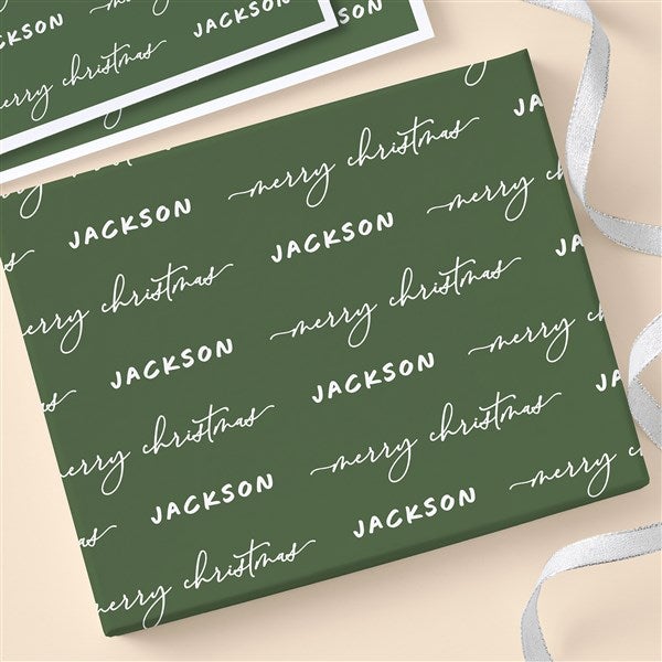 Merry Name Personalized Christmas Wrapping Paper  - 55206
