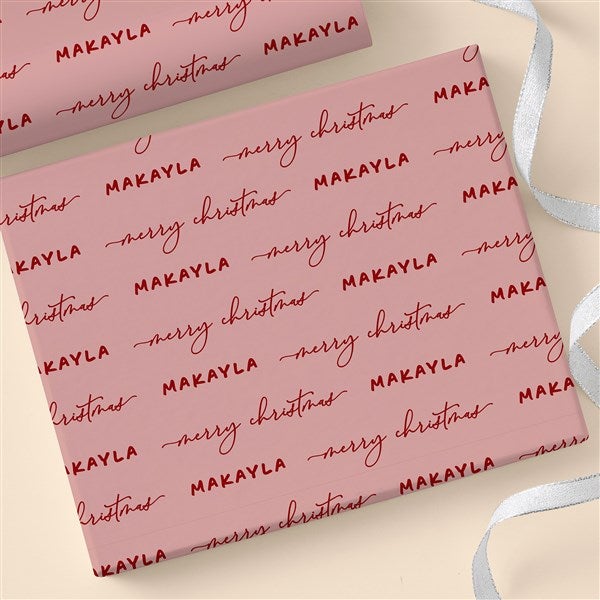 Merry Name Personalized Christmas Wrapping Paper  - 55206