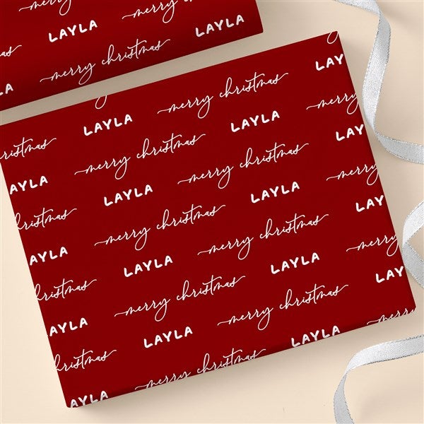 Merry Name Personalized Christmas Wrapping Paper  - 55206