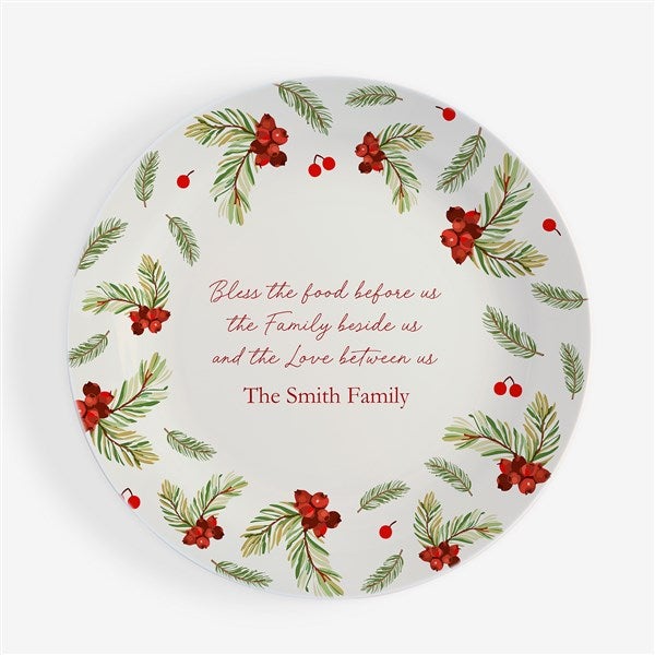 Christmas Blessings Personalized 10&quot; Polymer Plate  - 55212