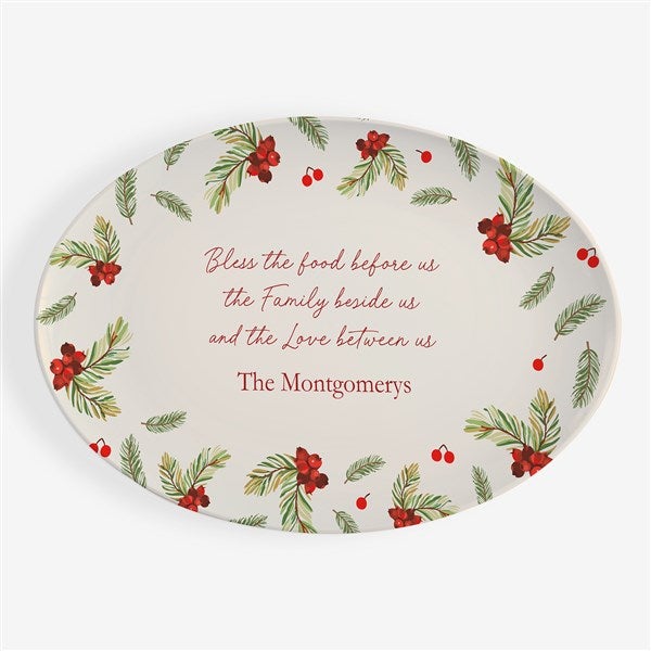 Christmas Blessings Personalized Oval Polymer Platter  - 55213