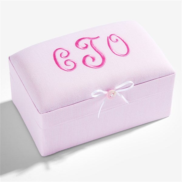 Personalized Micro Striped Cotton Keepsake Box - 55223D