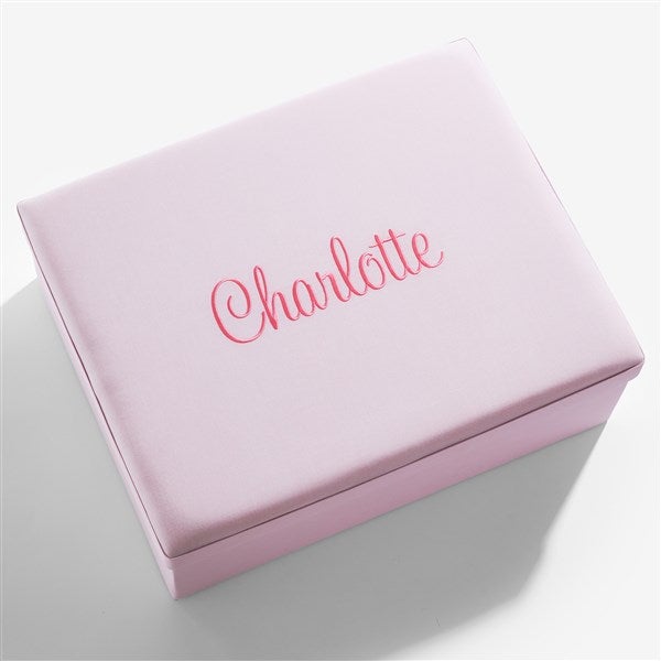 Personalized Large Micro Striped Cotton Keepsake Box - 55224D