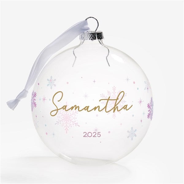 Merry & Frosted Personalized Glass Bulb Ornament  - 55256