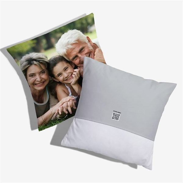 Photo Personalized Throw Pillow with Video QR Code - 55320