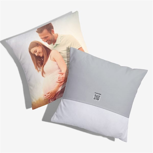 Photo Personalized Throw Pillow with Video QR Code - 55320