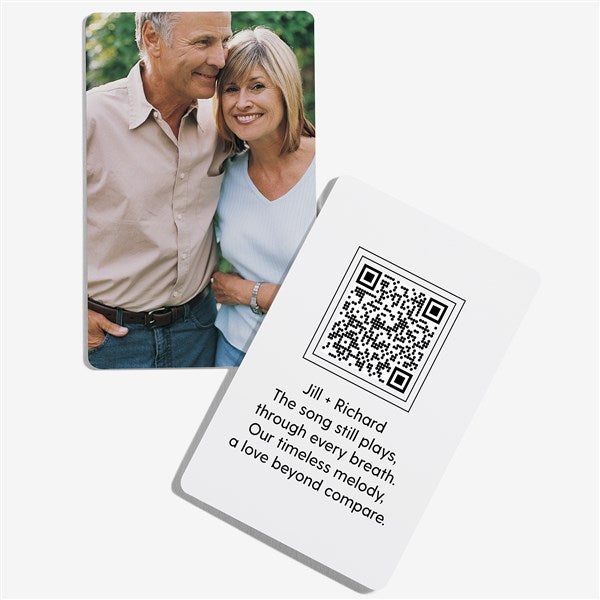 Photo Personalized Metal Wallet Card with Audio QR Code - 55327