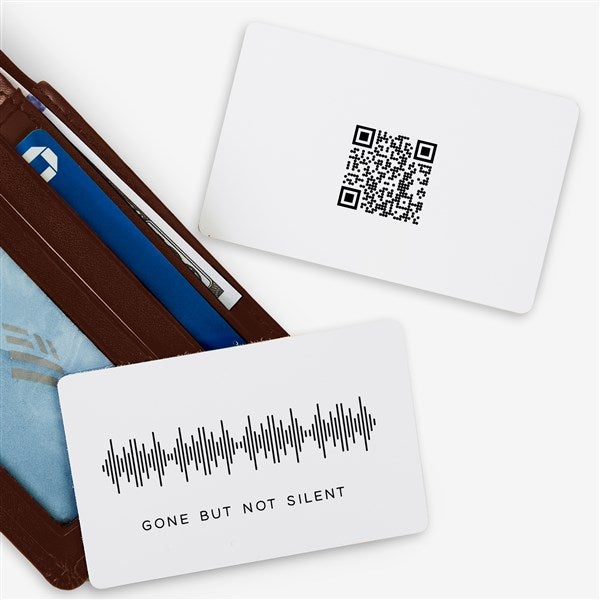Soundwaves Card SOUNDWAVES Personalized Metal Wallet Card - White