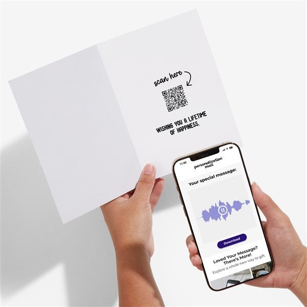 Anniversary Personalized Greeting Card with Audio QR Code