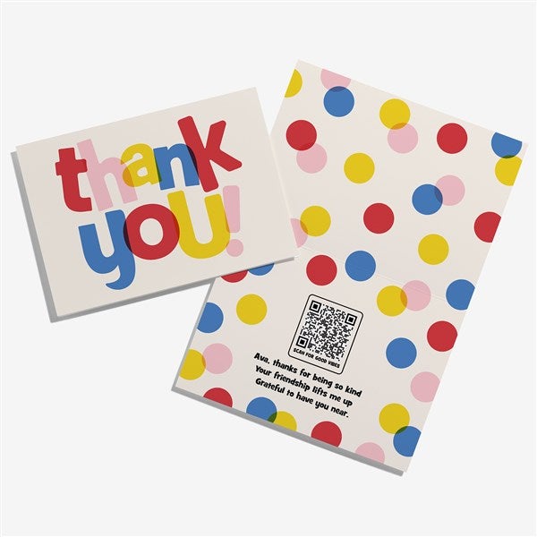 Thank You Personalized Greeting Card with Audio QR Code - 55346