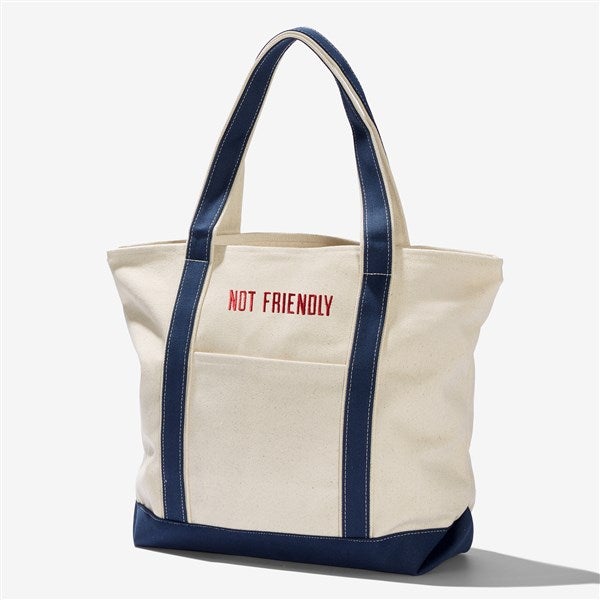 Embroidered Canvas Boat Tote - 55444