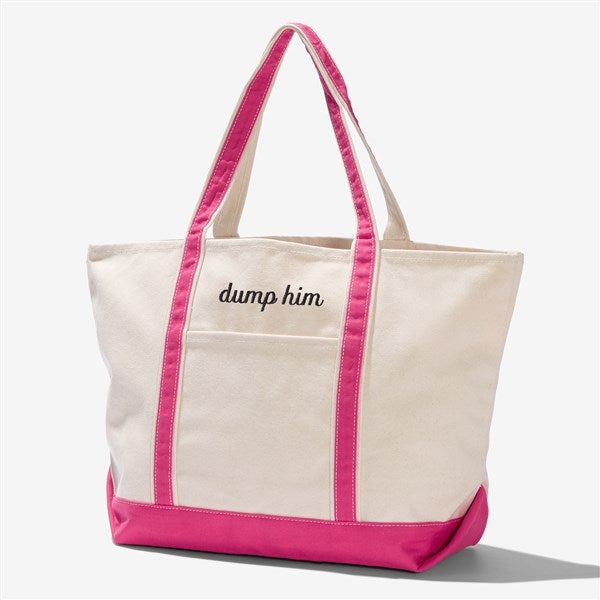 Embroidered Canvas Boat Tote - 55444