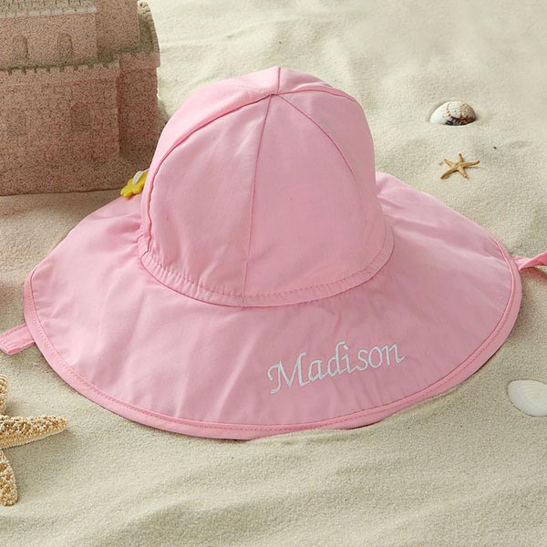 pink baby sun hat