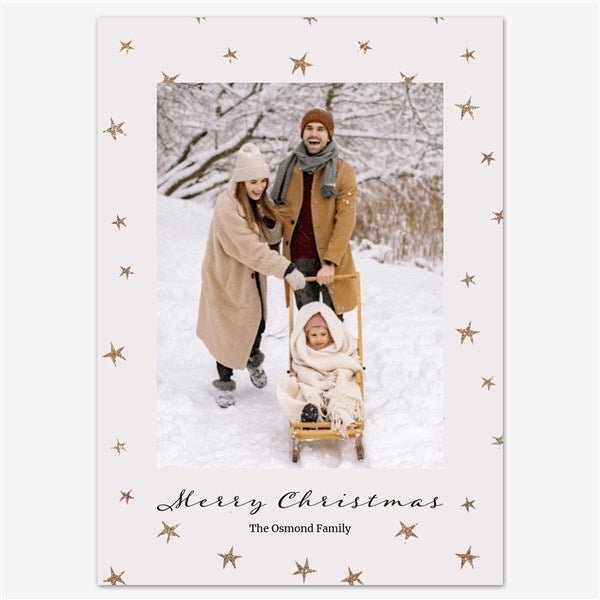 Starlit Splendor Holiday Personalized Photo Card  - 55537D