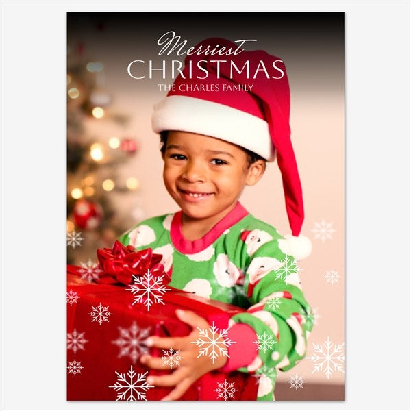 Warm Winter Wishes Holiday Personalized Photo Card - 55551D