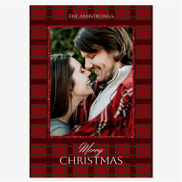 Holiday Plaid Holiday Personalized Photo Card - 55552D