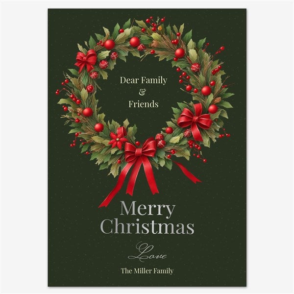 Wreath of Joy Personalized Holiday Card - 55568D
