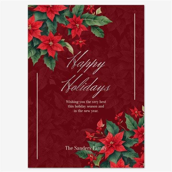 Holiday Blossoms Personalized Holiday Card - 55570D