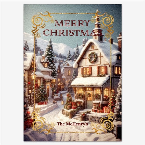 Christmas Village Personalized Holiday Card - 55572D