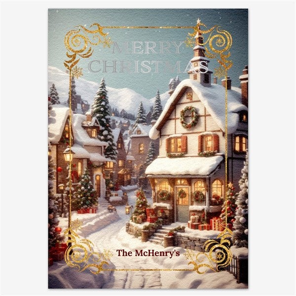 Christmas Village Personalized Holiday Card - 55572D