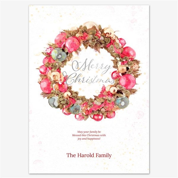 Christmas Wreath Personalized Holiday Card - 55575D