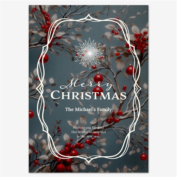 Christmas Branches Personalized Holiday Card - 55577D