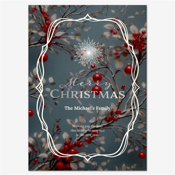 Christmas Branches Personalized Holiday Card - 55577D