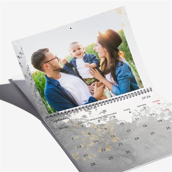 Delicate Leaves Photo Personalized Wall Calendar - 55628D